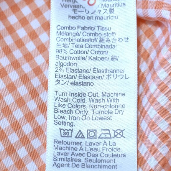 J. Crew Button Down Long Sleeved Shirt Soft Coral & White Check Size Slim XL - Picture 7 of 15